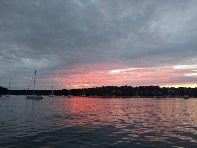 freeport harbor sunset